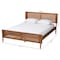 Baxton Studio Gardwin Mid-Century Modern Ash Walnut Finished Wood King Size Platform Bed 235-12778-ZORO - alternate 2